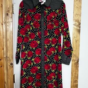 Red Rose Polka Dot Dress